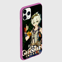Чехол iPhone 11 Pro матовый Беннетт Genshin Impact, цвет: 3D-фиолетовый — фото 2