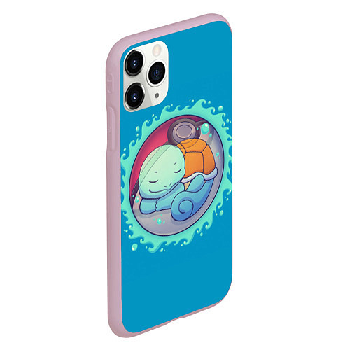 Чехол iPhone 11 Pro матовый Сквиртл спит / 3D-Розовый – фото 2
