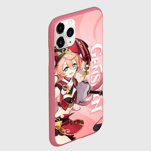 Чехол iPhone 11 Pro матовый Genshin Impact, Янь Фэй / 3D-Малиновый – фото 2