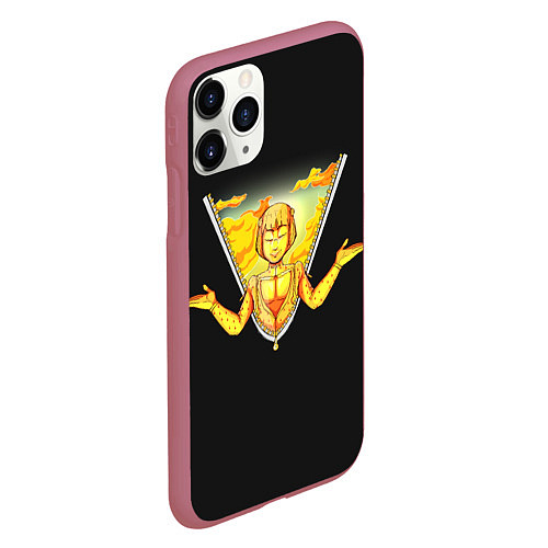 Чехол iPhone 11 Pro матовый Прощай, Бруно JoJo / 3D-Малиновый – фото 2