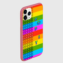 Чехол iPhone 11 Pro матовый POP it вертикальная надпись, цвет: 3D-малиновый — фото 2