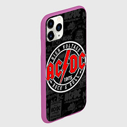 Чехол iPhone 11 Pro матовый AC DC HIGH VOLTAGE, цвет: 3D-фиолетовый — фото 2