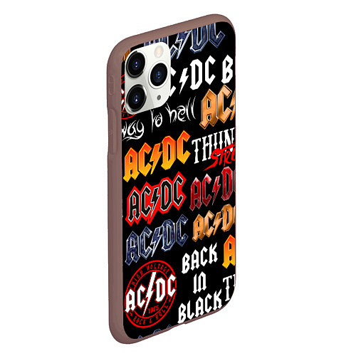 Чехол iPhone 11 Pro матовый AC DC LOGOBOMBING / 3D-Коричневый – фото 2