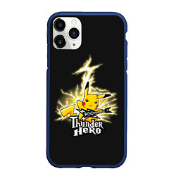 Чехол iPhone 11 Pro матовый Герой грома, цвет: 3D-тёмно-синий