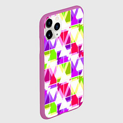 Чехол iPhone 11 Pro матовый Абстрактный яркий узор, цвет: 3D-фиолетовый — фото 2