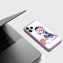 Чехол iPhone 11 Pro матовый Ци Ци из Genshin Impact, цвет: 3D-фиолетовый — фото 2