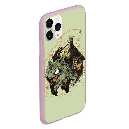 Чехол iPhone 11 Pro матовый Horror Bulbasaur / 3D-Розовый – фото 2