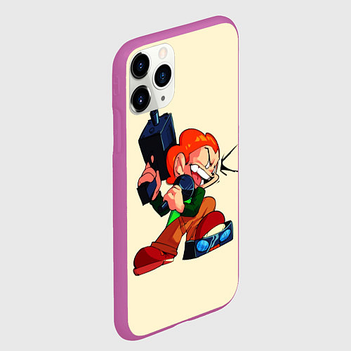 Чехол iPhone 11 Pro матовый Пико с оружием / 3D-Фиолетовый – фото 2