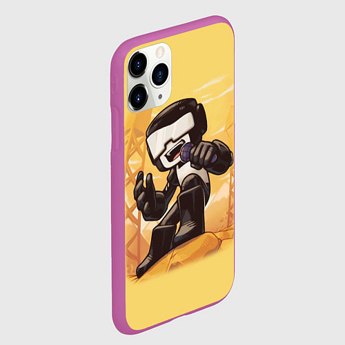 Чехол iPhone 11 Pro матовый Танкист Tankman / 3D-Фиолетовый – фото 2