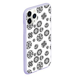 Чехол iPhone 11 Pro матовый Черно-белый геометрический узор, цвет: 3D-светло-сиреневый — фото 2