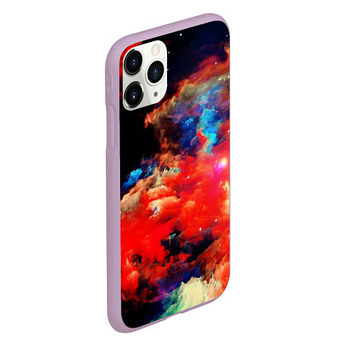 Чехол iPhone 11 Pro матовый Косический градиент / 3D-Сиреневый – фото 2