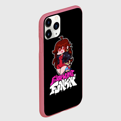 Чехол iPhone 11 Pro матовый ГЕРЛФРЕНД FNF / 3D-Малиновый – фото 2