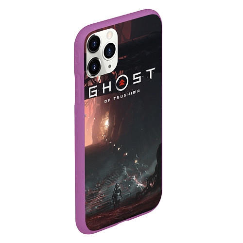 Чехол iPhone 11 Pro матовый Samurai Ghost of Tsushima Z / 3D-Фиолетовый – фото 2