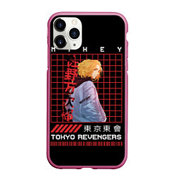 Чехол iPhone 11 Pro матовый Майки Тосва токийские мстители, цвет: 3D-малиновый