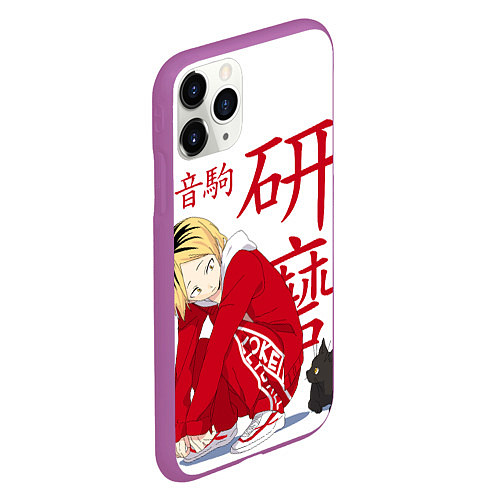 Чехол iPhone 11 Pro матовый Кенма Козуме, Haikyuu!! / 3D-Фиолетовый – фото 2