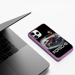 Чехол iPhone 11 Pro матовый PORSHE, цвет: 3D-фиолетовый — фото 2