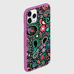 Чехол iPhone 11 Pro матовый Славянские узоры в новом цвете, цвет: 3D-фиолетовый — фото 2
