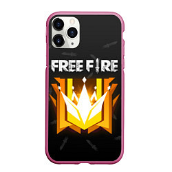 Чехол iPhone 11 Pro матовый Free Fire Фри фаер, цвет: 3D-малиновый