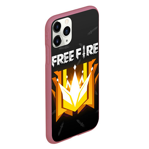 Чехол iPhone 11 Pro матовый Free Fire Фри фаер / 3D-Малиновый – фото 2