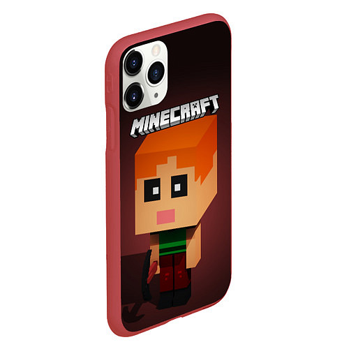 Чехол iPhone 11 Pro матовый MINECRAFT МАЙНКРАФТ Z / 3D-Красный – фото 2