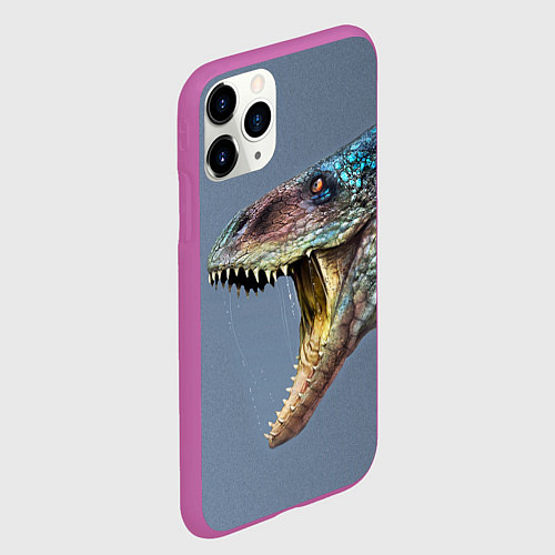Чехол iPhone 11 Pro матовый Хищный динозавр Dino Z / 3D-Фиолетовый – фото 2