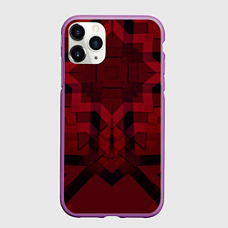 Чехол iPhone 11 Pro матовый Темно-красный геометрический, цвет: 3D-фиолетовый