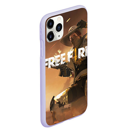 Чехол iPhone 11 Pro матовый FREE FIRE / 3D-Светло-сиреневый – фото 2