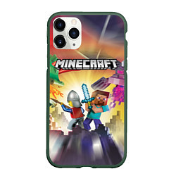 Чехол iPhone 11 Pro матовый MINECRAFT МАЙНКРАФТ Z, цвет: 3D-темно-зеленый