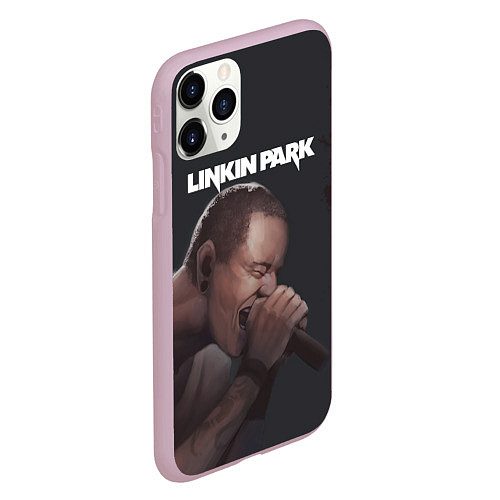 Чехол iPhone 11 Pro матовый LINKIN PARK ЛИНКИН ПАРК Z / 3D-Розовый – фото 2