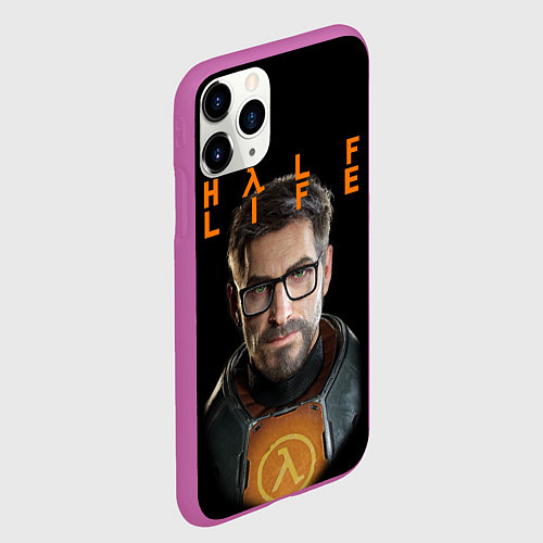 Чехол iPhone 11 Pro матовый HALF-LIFE FREEMAN ФРИМАН Z / 3D-Фиолетовый – фото 2