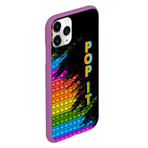 Чехол iPhone 11 Pro матовый ИГРУШКА POP it ПОП-ИТ / 3D-Фиолетовый – фото 2