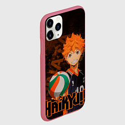 Чехол iPhone 11 Pro матовый Хината Волейбол, цвет: 3D-малиновый — фото 2