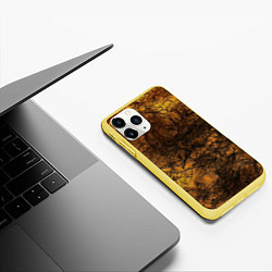 Чехол iPhone 11 Pro матовый Абстрактный узор текстура, цвет: 3D-желтый — фото 2