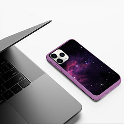 Чехол iPhone 11 Pro матовый Вселенная, цвет: 3D-фиолетовый — фото 2