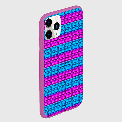 Чехол iPhone 11 Pro матовый АНТИСТРЕСС POP it ПОП-ИТ / 3D-Фиолетовый – фото 2