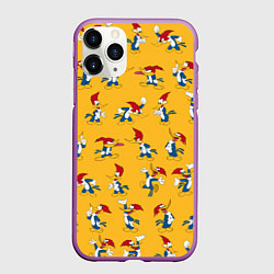 Чехол iPhone 11 Pro матовый Такой разный Дятел Вуди, цвет: 3D-фиолетовый