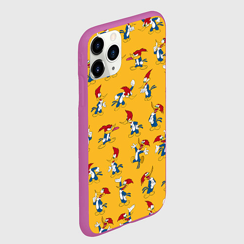Чехол iPhone 11 Pro матовый Такой разный Дятел Вуди / 3D-Фиолетовый – фото 2