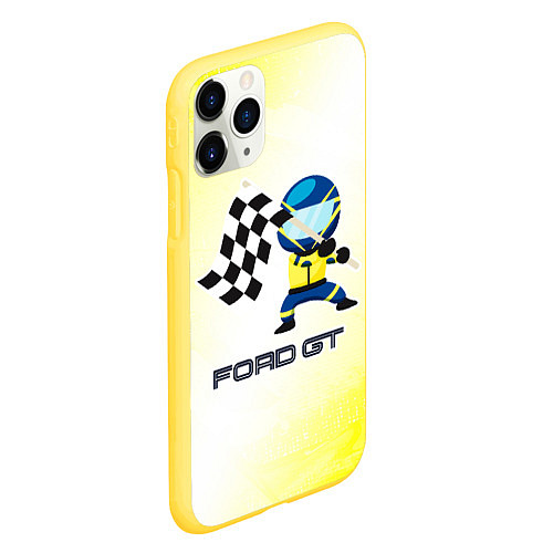 Чехол iPhone 11 Pro матовый Ford - Racing / 3D-Желтый – фото 2