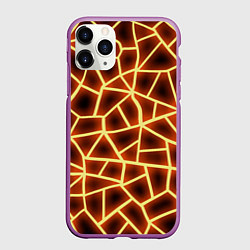 Чехол iPhone 11 Pro матовый Огненная геометрия, цвет: 3D-фиолетовый
