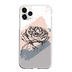Чехол iPhone 11 Pro матовый Абстракция с розой, цвет: 3D-белый