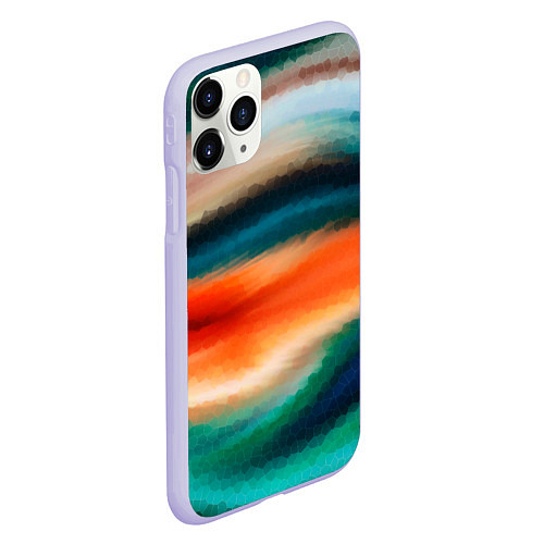 Чехол iPhone 11 Pro матовый Мозаичный абстрактный узор / 3D-Светло-сиреневый – фото 2