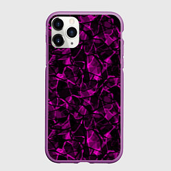 Чехол iPhone 11 Pro матовый Абстрактный узор цвета фуксия, цвет: 3D-фиолетовый
