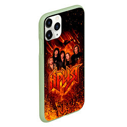 Чехол iPhone 11 Pro матовый Ария в огне, цвет: 3D-салатовый — фото 2