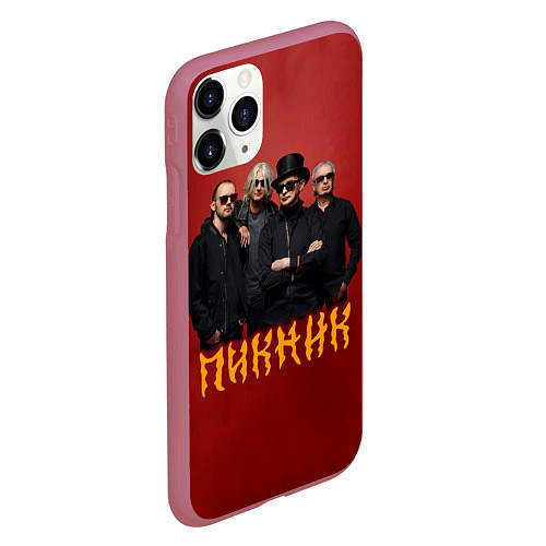 Чехол iPhone 11 Pro матовый Группа Пикник / 3D-Малиновый – фото 2