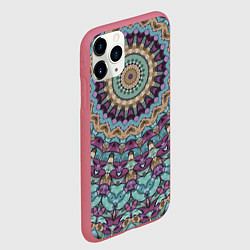Чехол iPhone 11 Pro матовый Сиренево-голубой калейдоскоп, цвет: 3D-малиновый — фото 2