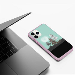 Чехол iPhone 11 Pro матовый Лес Мозаичный узор, цвет: 3D-розовый — фото 2