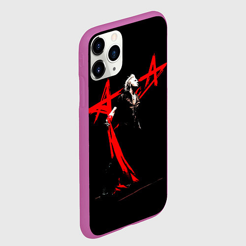 Чехол iPhone 11 Pro матовый Алиса - Константин Кинчев / 3D-Фиолетовый – фото 2