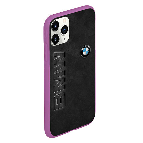 Чехол iPhone 11 Pro матовый BMW LOGO AND INSCRIPTION / 3D-Фиолетовый – фото 2