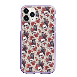 Чехол iPhone 11 Pro матовый Skull raven