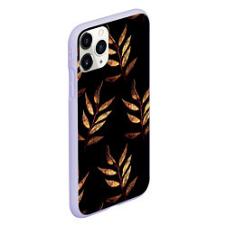 Чехол iPhone 11 Pro матовый Золотисто-красные листья, цвет: 3D-светло-сиреневый — фото 2